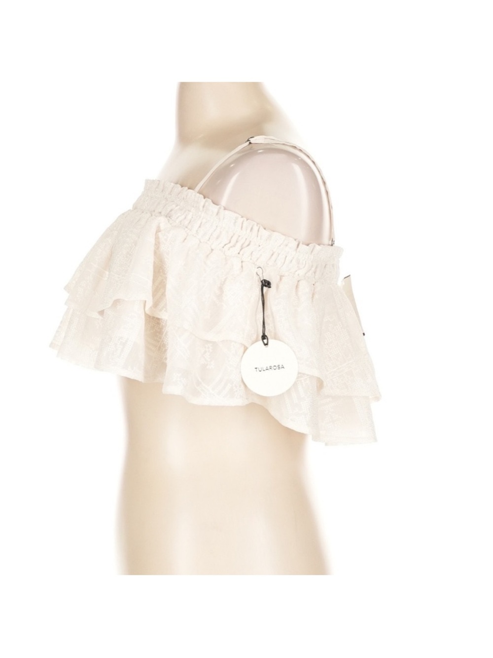 Tularosa Stella Lace Boho Ruffle Crop Top Women’s Large - Picture 5 of 7